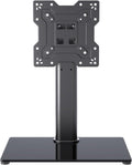 Soporte universal para TV, soporte de mesa para televisores LCD/LED de 17 a 43 pulgadas, soporte de monitor con altura ajustable con base de vidrio templado que soporta hasta 88 libras, VESA