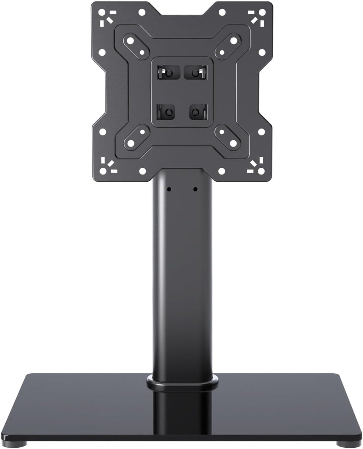 Soporte universal para TV, soporte de mesa para televisores LCD/LED de 17 a 43 pulgadas, soporte de monitor con altura ajustable con base de vidrio templado que soporta hasta 88 libras, VESA