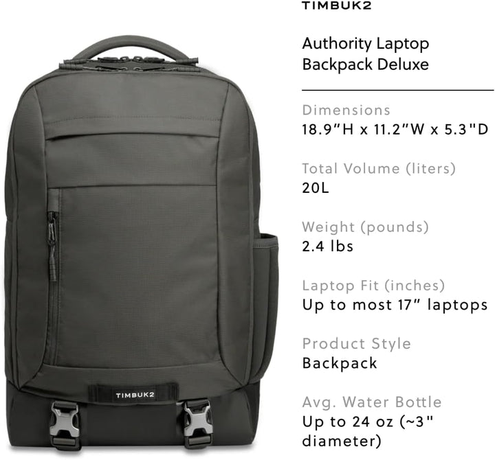 Timbuk2 Authority Mochila para laptop Deluxe, Tamaño único, Computa...