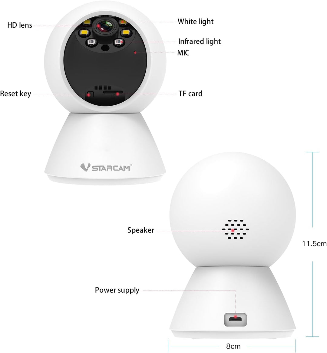 VSTARCAM Cámaras de 3MP para seguridad en el hogar, cámara para mas...