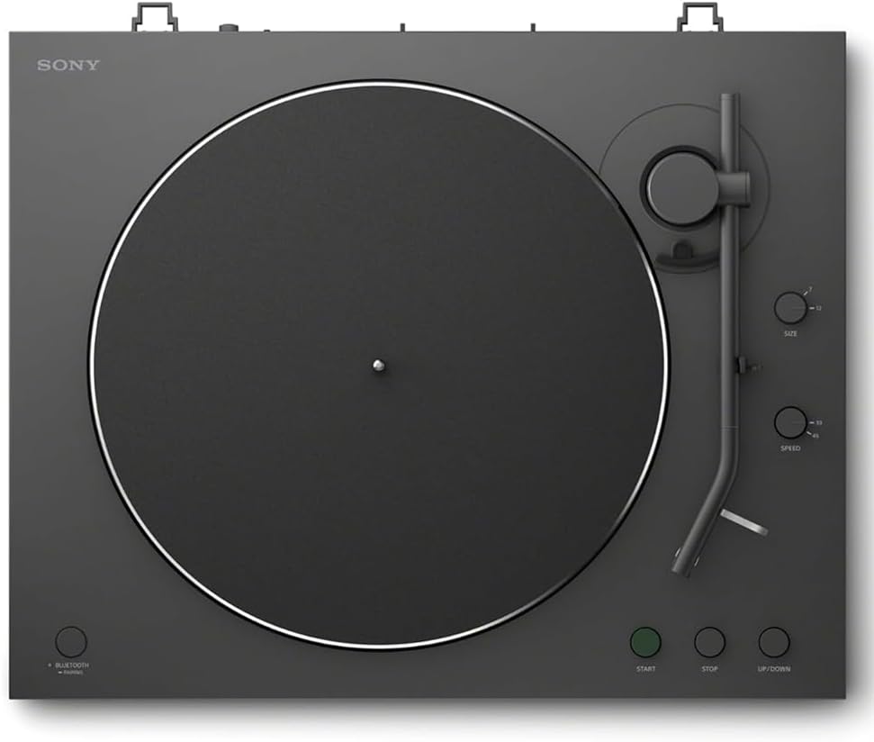 Sony PSLX3BT - Tocadiscos de reproducción automática completa con conectividad Bluetooth, paquete negro con kit de limpieza de discos de vinilo Deco Gear y Deco Essentials 2 años CPS paquete de protección mejorada