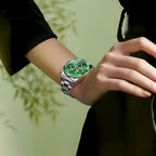 OLEVS Mujer Relojes Analógicos de Diamante de Cuarzo con Correa de Acero Inoxidable y Cronógrafo