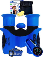 Binoculares azules para niños 8x21 - Juego de binoculares compactos a prueba de golpes con óptica de alta resolución para niños de 3 a 12 años, juguetes para observación de aves