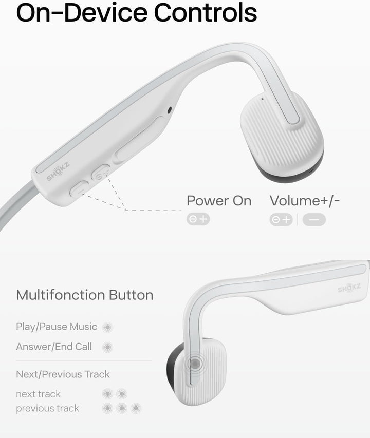 SHOKZ OpenMove - Auriculares deportivos Bluetooth de oreja abierta,...