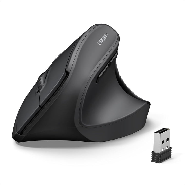 UGREEN Ratón vertical, mouse ergonómico inalámbrico Bluetooth, modo...
