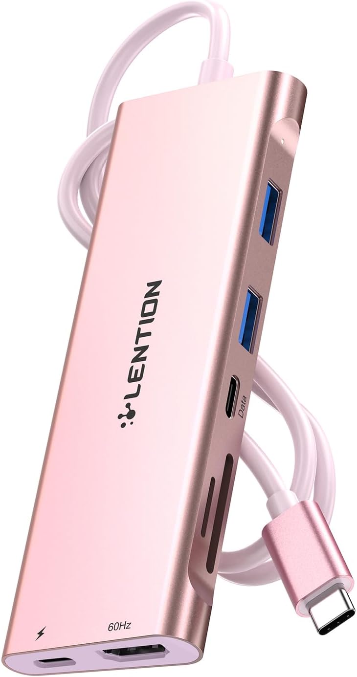 LENTION Hub USB C de cable de 3.3 pies de largo, 4K @60Hz, 100 W PD