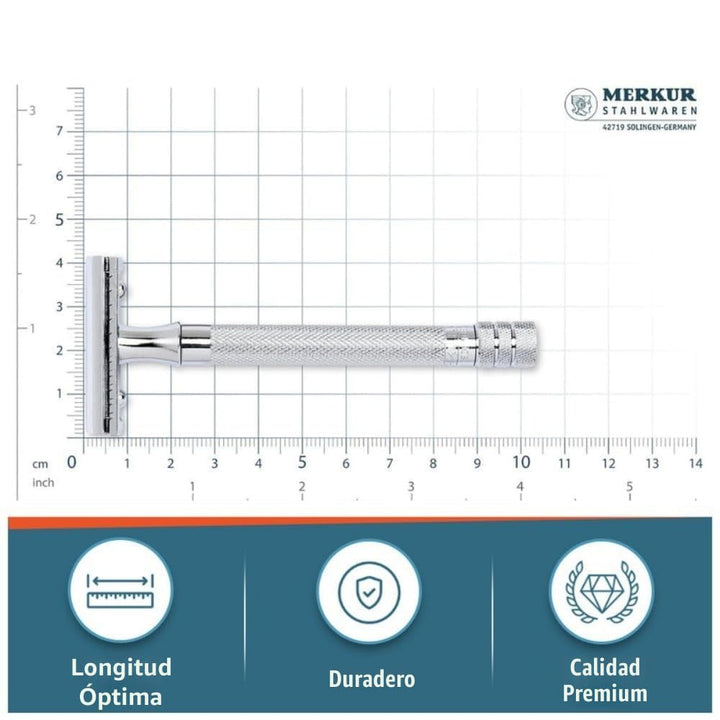 MERKUR 23C - Maquinilla de afeitar de seguridad de doble filo, crom...