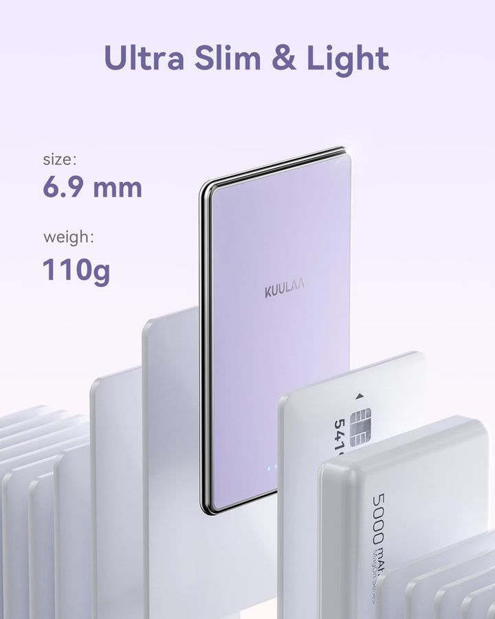 Kuulaa para MagSafe Batería Portátil 5000mAh Cargador Magnético Sli...