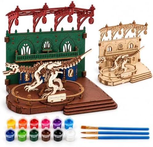 Rompecabezas de tren de vapor de madera 3D pintable para adultos
