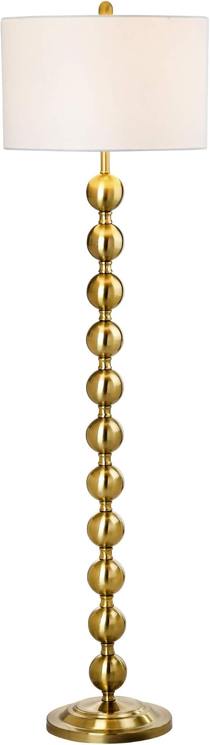 Lámpara SAFAVIEH - Colección de iluminación Reflections - Lámpara de pie de labranza moderna apilable de bolas de latón de 59 pulgadas, para sala de estar, dormitorio, hogar, oficina, lámpara de pie LED