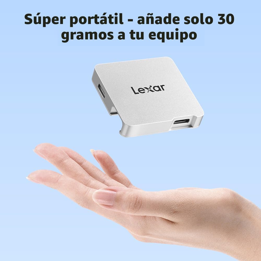 Lexar Go Hub portátil, cuatro puertos tipo C, USB 3.2 Gen 2, ultrac...