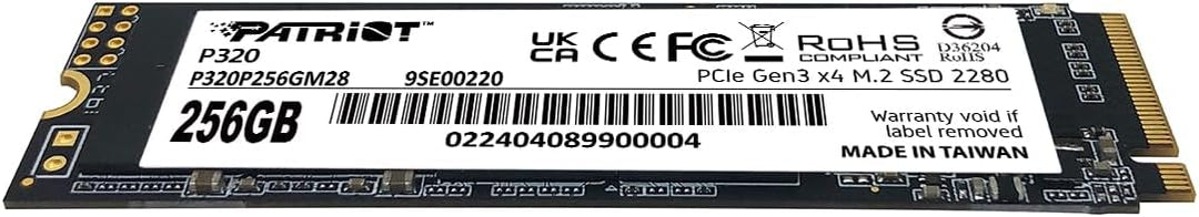 Patriot Memory P320 256GB SSD interno - NVMe PCIe Gen 3x4 - M.2 228...
