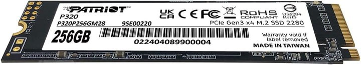 Patriot Memory P320 256GB SSD interno - NVMe PCIe Gen 3x4 - M.2 228...