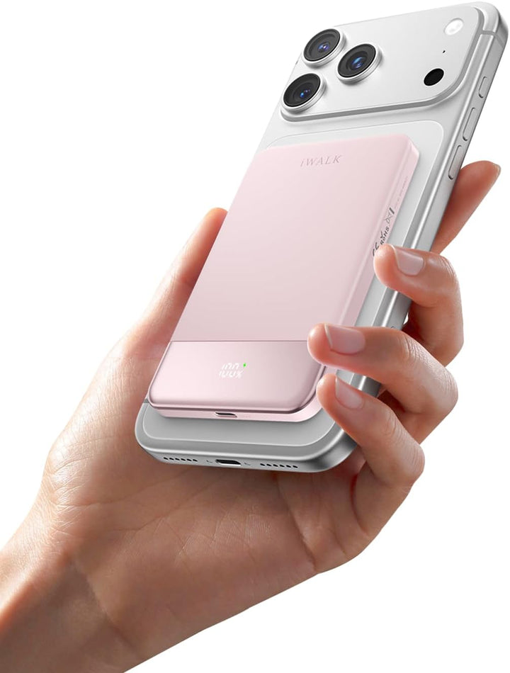 iWALK Cargador Portátil Magnético 5000mAh, Rosa