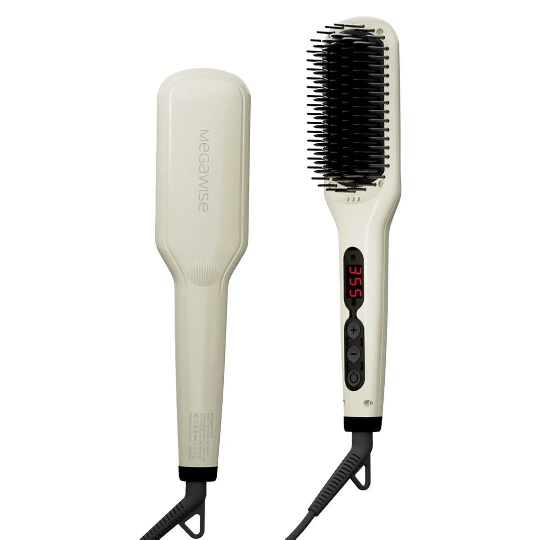 MEGAWISE Pro - Cepillo alisador de pelo iónico de cerámica, doble v...
