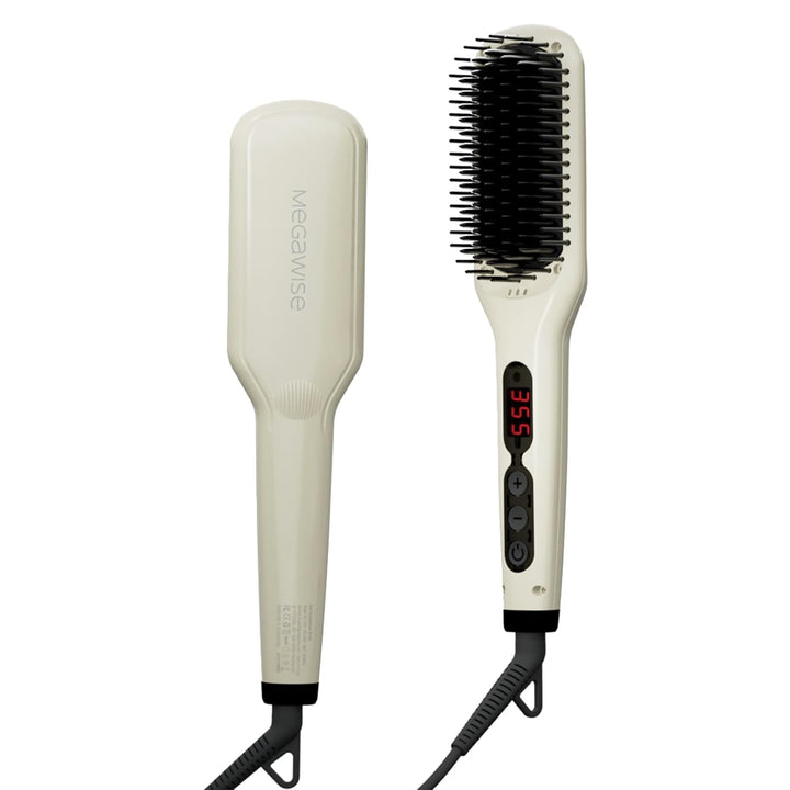 MEGAWISE Pro - Cepillo alisador de pelo iónico de cerámica, doble v...
