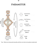 ADSBIAOYE Relojes de pulsera de lujo para mujer, reloj de pulsera de diamantes de oro rosa, reloj de cuarzo para mujer, regalo