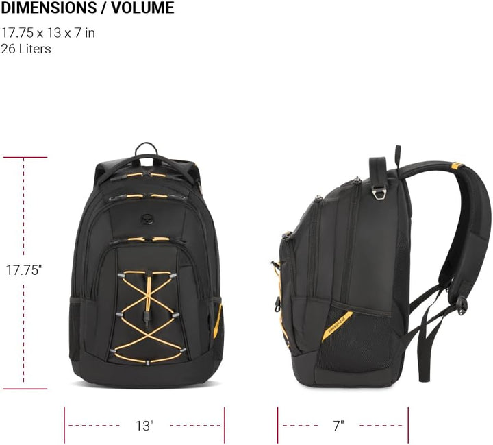 SwissGear 1186 Travel Gear Mochila Bungee Ligera, Negro\/Dorado, 17...