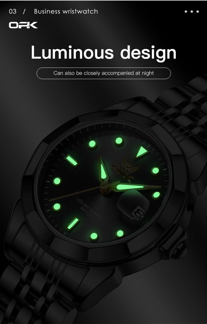 OPK Reloj de pulsera para mujer de acero inoxidable para mujer