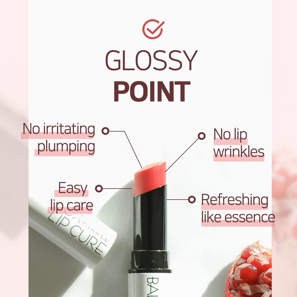 Lux Triple Lip CURE Glossy Balm HERA (rosa rojo) (0.17 onzas) 4 mil...