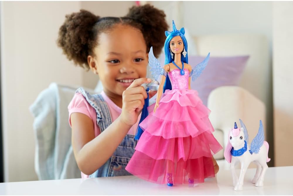 Barbie Juguete de unicornio, muñeca conmemorativa del 65 aniversari...
