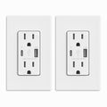 ELEGRP Cargador USB de pared, receptáculo USB con puertos USB tipo A y tipo C, enchufe dúplex de 15 amperios resistente a manipulaciones NEMA 5-15R, placa de pared incluida, certificación UL (paquete