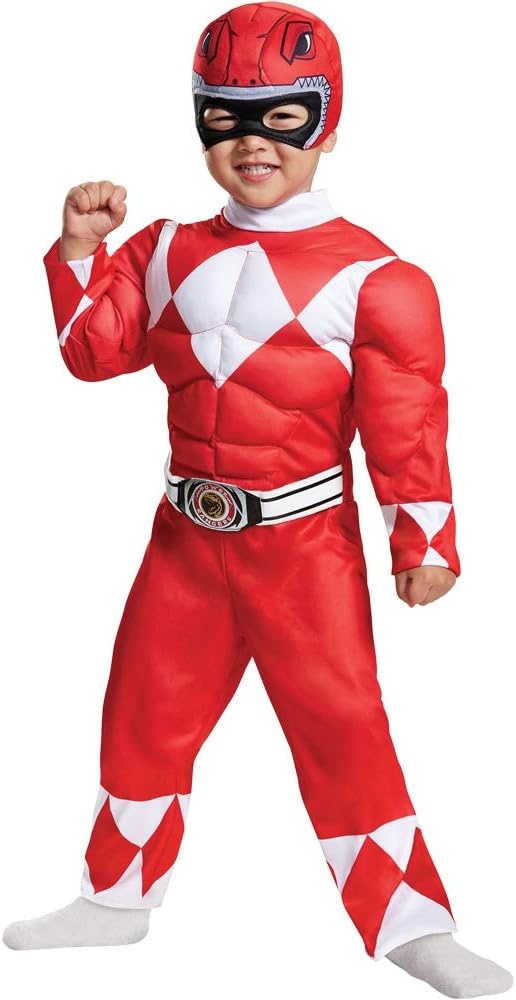 Disguise Red Ranger - Disfraz infantil infantil musculoso, rojo, (12-18 meses)