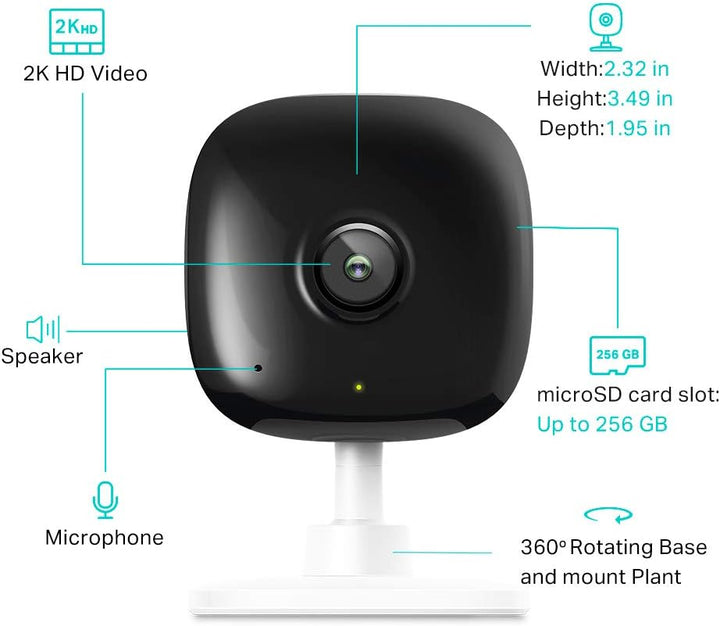 Kasa Smart Cámara de Seguridad Interior 2K QHD, Detección de Person...