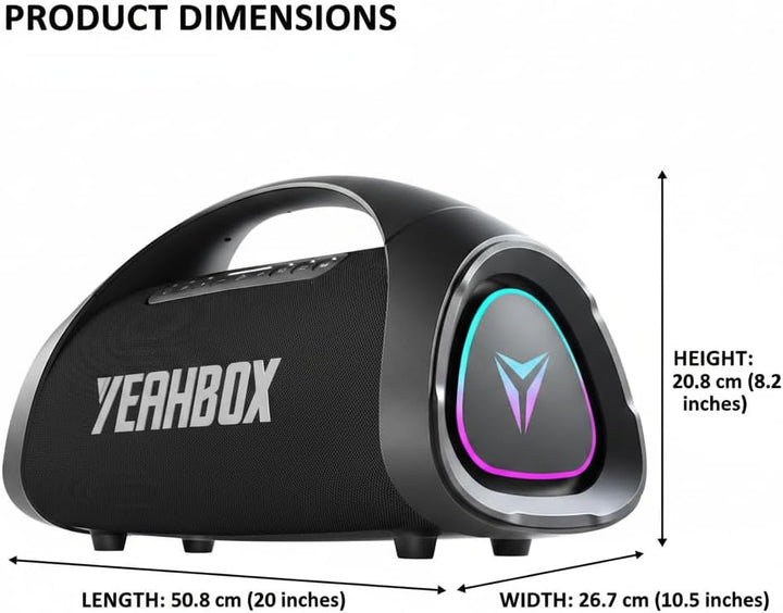YEAHBOX Sonic Boom MAX 300W Max Altavoz Bluetooth Grande Portátil c...