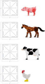 MAGNA-TILES Farm Animals - Juego de construcción magnética de 25 piezas, la marca original de construcción magnética