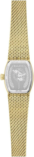 Bulova Diosa del Tiempo Verde Malaquita Reloj de Pulsera de Malla Dorada 0.669 in - 97L184