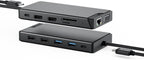 ALOGIC USB-C 12-en-1 Mini Docking Station, Dual Display, 2xHDMI, 1xVGA, 100W PD, 2xUSB-C, 2xUSB- 2.0, 2xUSB- 3.0, RJ45, 1x SD/TF puerto, MacBook/Surface & Other USB-C dispositivos Compatible.