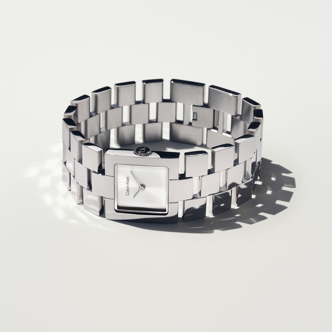 Calvin Klein CK Meridian - Reloj delgado de cuarzo 2H de 0.866 in para mujer, pulsera de acero inoxidable, reloj minimalista y elegante, moda premium, regalo para ella