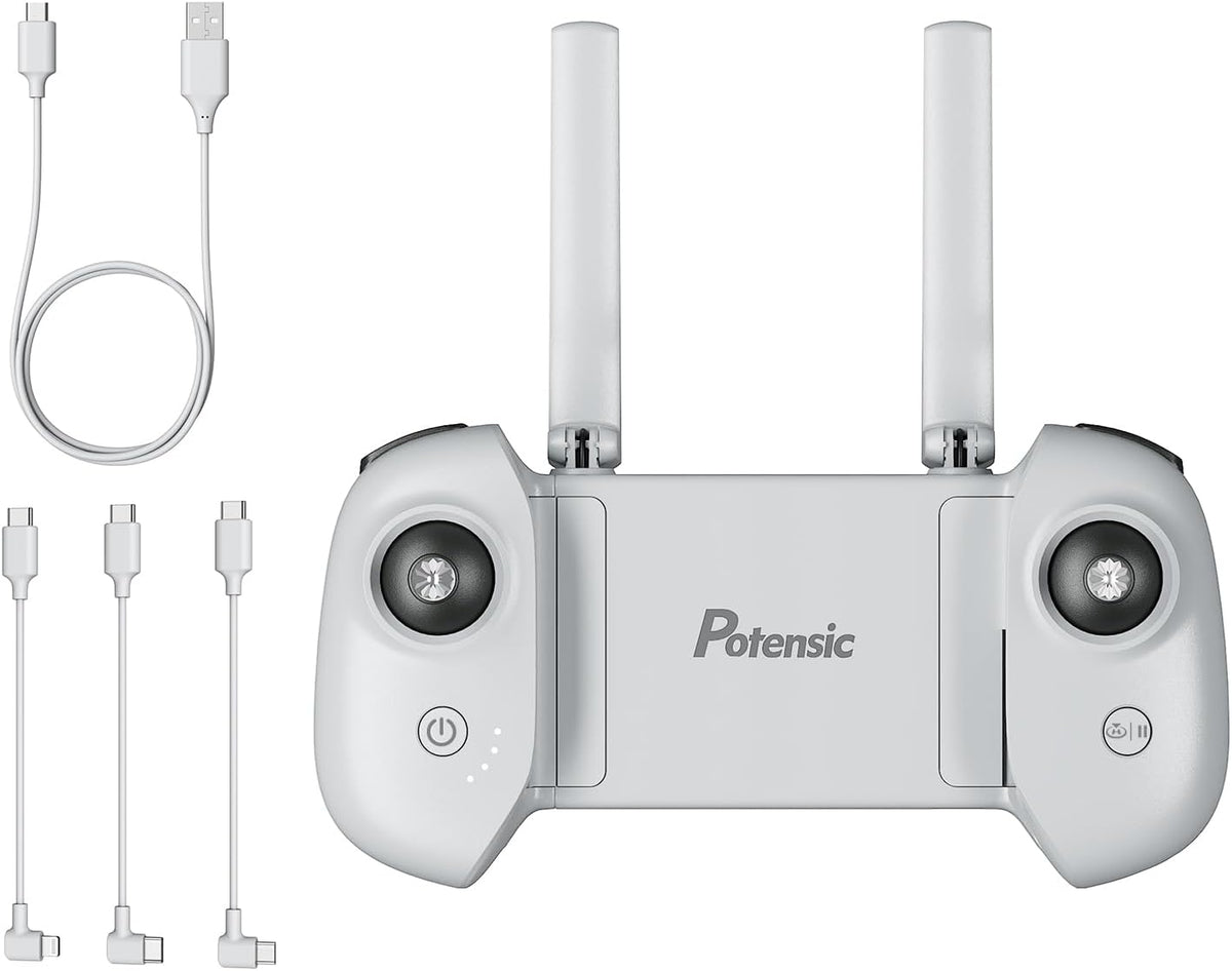 Potensic Control remoto solo para dron cardán ATOM de 3 ejes, ligero con 1 cable de carga USB y 3 cables OTG