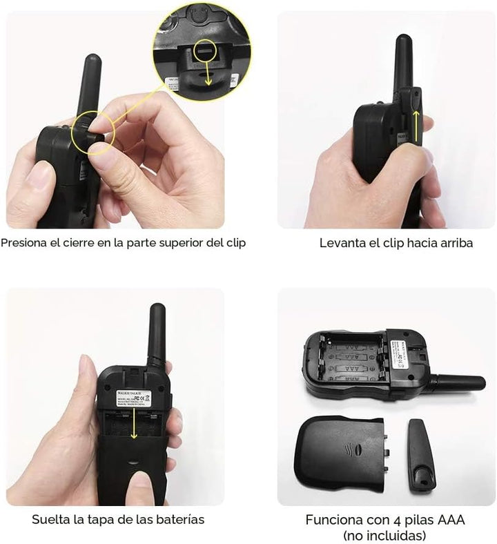Huaker Walkie Talkies para niños, paquete de 3 unidades de 22 canal...