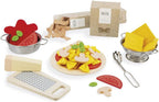 Janod - Mezcla de pasta - Juego de pasta - Juego de cocina y té - 58 piezas de madera, cartón y fieltro incluidas - Pinturas a base de agua - 3 años + J06598