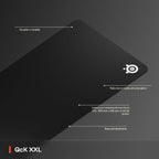 SteelSeries QcK XXL - Alfombrilla de ratón para juegos, color negro