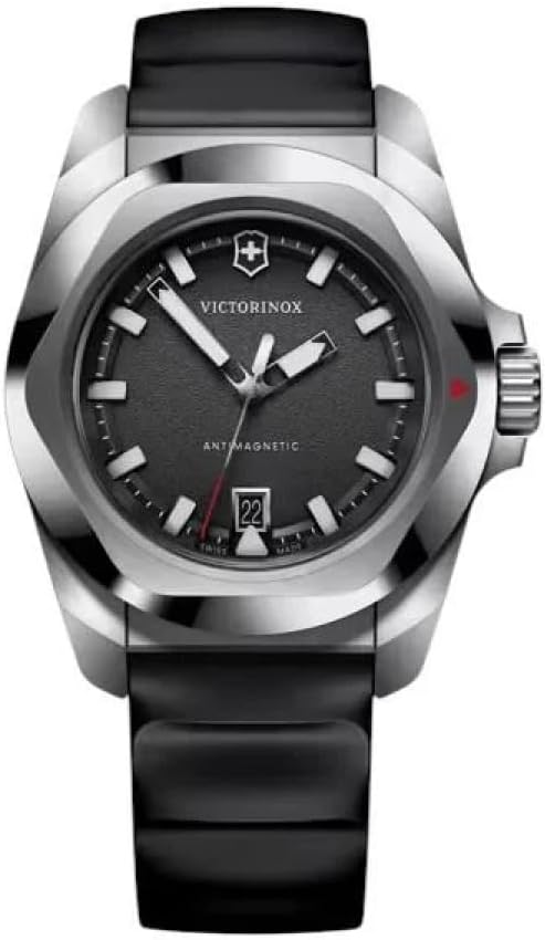 Reloj Victorinox I.N.O.X de cuarzo con esfera negra y correa de goma negra de 41mm - 242028
