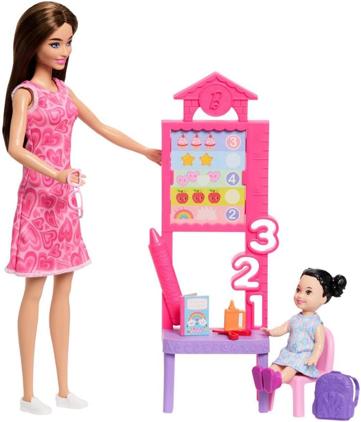 Barbie Juego de profesores de carreras con muñeca de moda