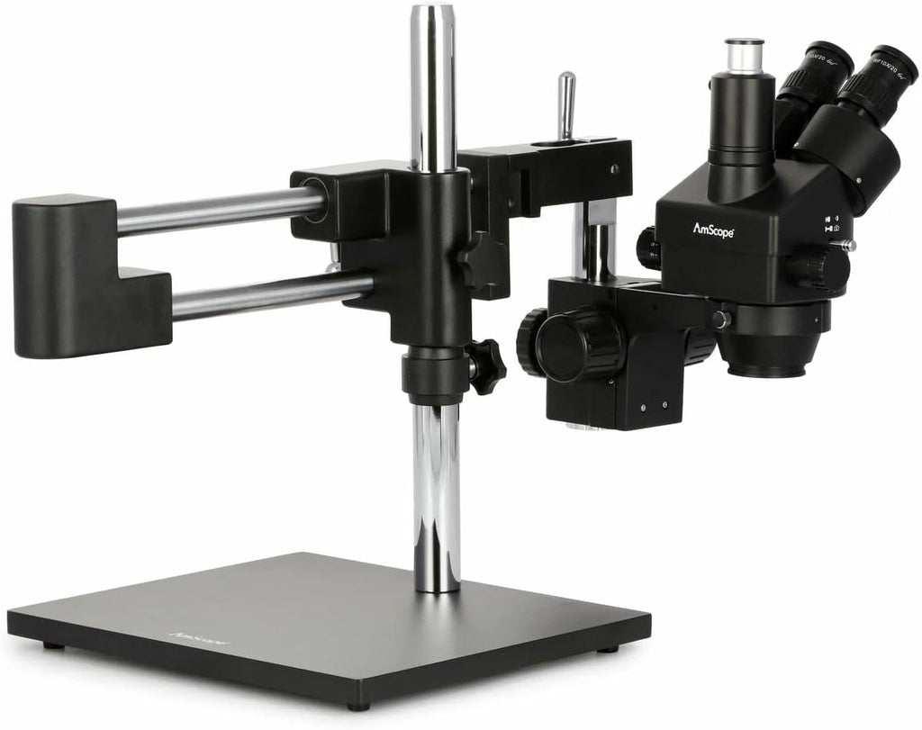 AmScope SM-4TZZ-B - Microscopio estéreo trinocular con zoom, color negro