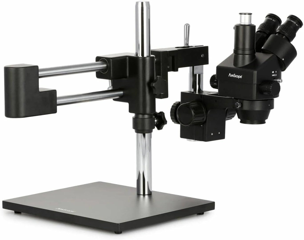 AmScope SM-4TZZ-B - Microscopio estéreo trinocular con zoom, color negro