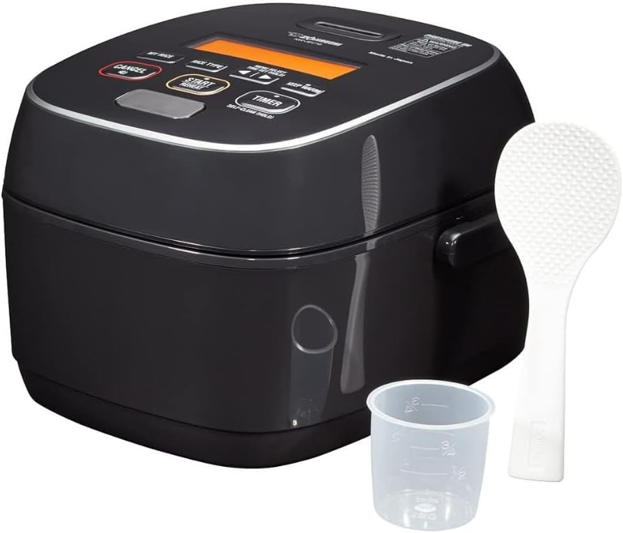 Zojirushi NW-JEC10BA - Arrocera y calentador de calor por inducción de presión (IH), 5.5 tazas, fabricado en Japón