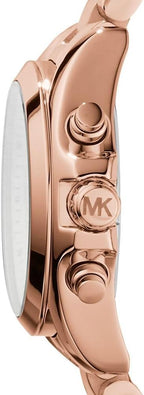 Michael Kors Bradshaw Reloj para Mujer, Reloj Cronógrafo de Acero Inoxidable para Mujer con Correa de Acero o Cuero