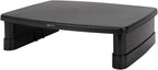 Amazon Basics Soporte elevador de monitor de altura ajustable con organizador de almacenamiento, diseño apilable de 3 niveles, plástico ABS duradero, soporta hasta 22 libras