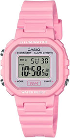 Casio LA20WH Series | Reloj Digital para Mujer | Resistente al Agua | Luz LED | Calendario Automático | Visualización de Fecha | Cronómetro 1/100 de segundo | Precisión de Hora Regular (Hora, Minuto, Segundo, PM, Fecha, Día) | Batería de 5 años