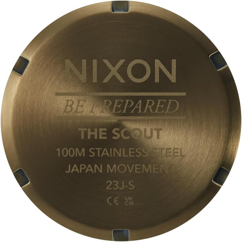 NIXON Scout A1409-328.1 ft Reloj analógico de campo para hombre resistente al agua (esfera de 1.378 in, correa de nailon de 0.787 in)