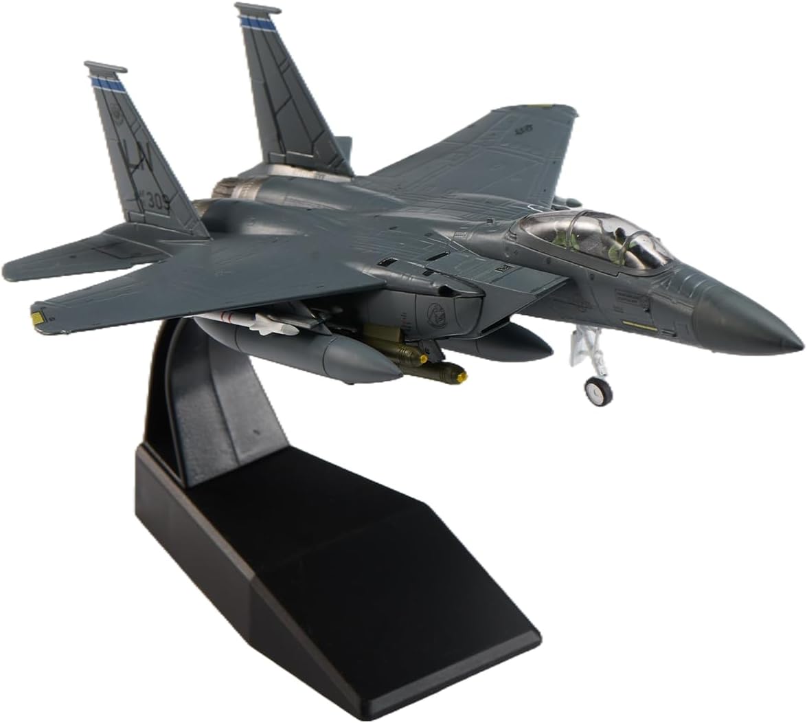 Escala 1:100 F-15E Strike Eagle Modelo de Caza Militar de Metal Fundido a Presión para Colección o Regalo Cola LN