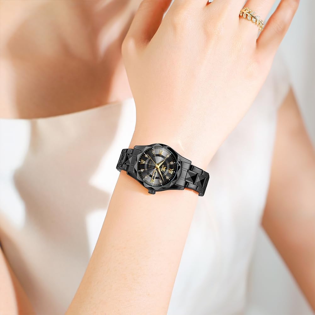 OPK Relojes para Mujer Estilo Business, Reloj Femenino con Correa de Acero Inoxidable, Reloj de Muñeca para Damas