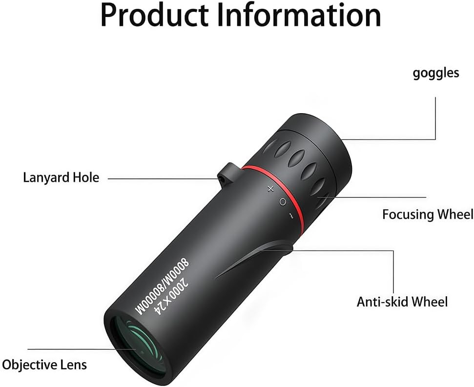 Telescopio monocular 24X monoculares compactos de prisma