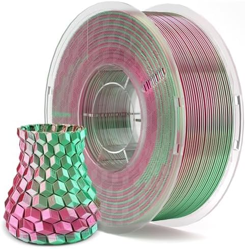 ELEGOO Filamento de impresora 3D PLA de seda de 0.07 in, color dual...